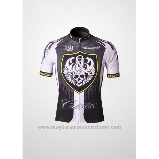 2010 Abbigliamento Ciclismo Rock Racing Argentato e Bianco Manica Corta e Salopette